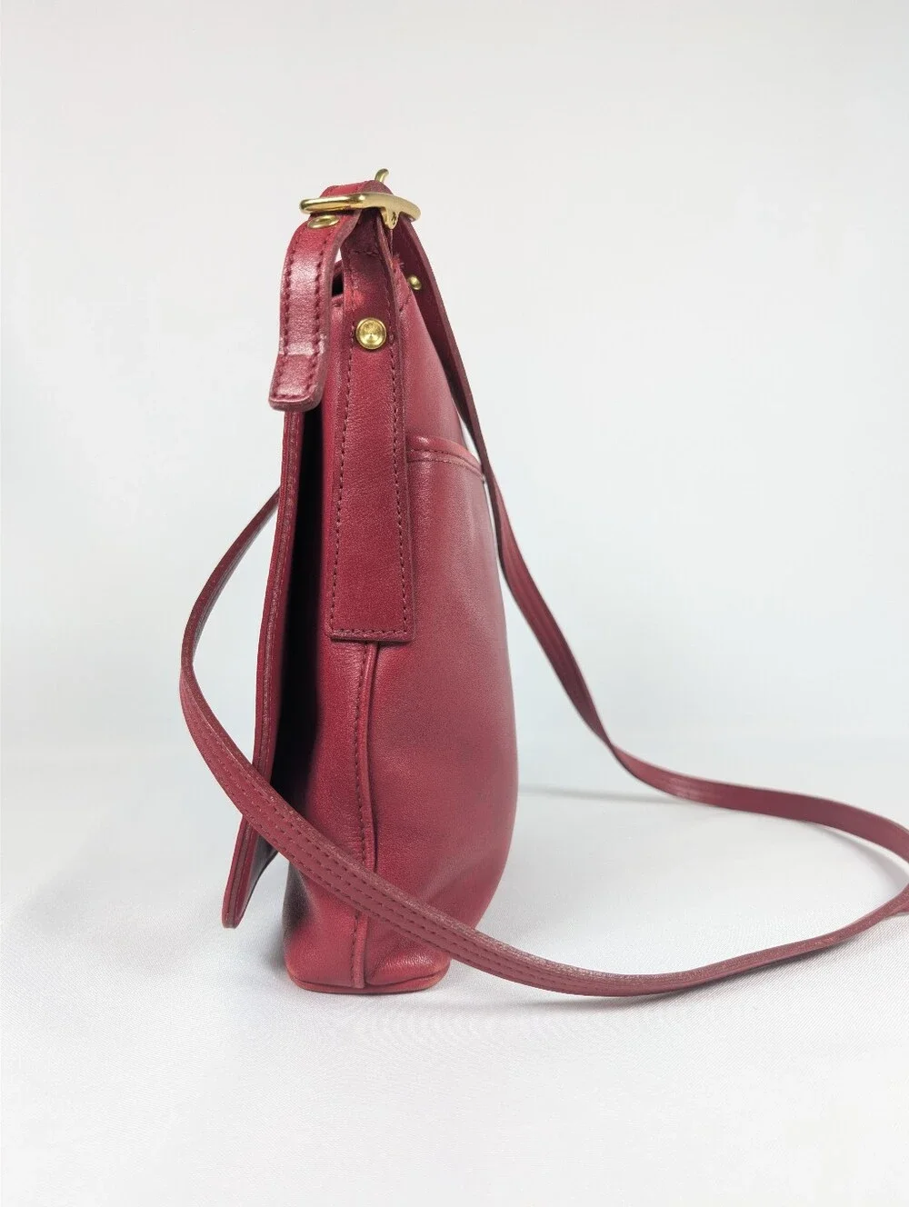 Coach Legacy 9821 Vintage Red Flap Smooth Leather Small Crossbody Bag Womens